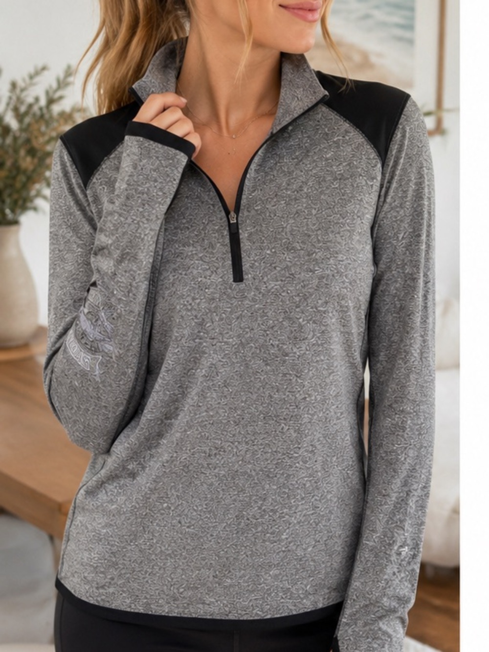 Nike Golf Dri-FIT Gray Half Zip Pullover Kona Brewing Women's Medium Jacket